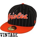 MLB New Era Baltimore Orioles 59Fifty Pin Script Fitted Hat - Black (7 3/8)