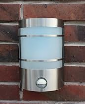 IR Wand-Außenleuchte mit Bewegungsmelder Edelstahl IP44 Außenlampe Sensor Bewegungssensor Infrarot Hoflampe Gartenlampe Gartenleuchte 1010-pi