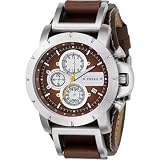 Fossil Men's JR1157 Brown Leather Strap Brown Analog Dial Chronograph Watch