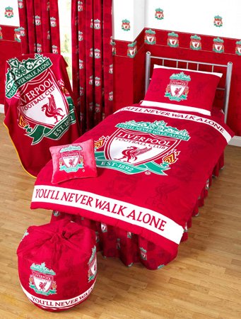 Liverpool Band Single Bed Duvet Never Walk Alone White Border
