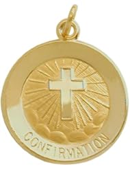 14 Karat Gold High Polish Religious Confirmation Medal Medallion