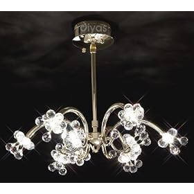 Or Designer Fixture plaqu� et Crystal Plafonnier - HP024315