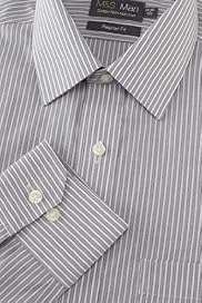 Non-Iron Cotton Rich Dotted Striped Shirt