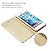 iPhone 6S Plus / 6 Plus Case, Belemay Genuine Cowhide Leather Case Wallet, Flip Wallet Folio Book Cover with [Credit Card Holder] [Kickstand] [Money Pouch] for iPhone 6s Plus & iPhone 6 Plus - Gold