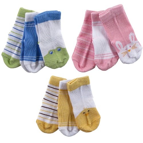 3pk Animal Faces Socks