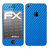 Produkt-Bild: atFoliX FX-Carbon-Blue Skin f&uuml;r Apple iPhone 4 / 4s