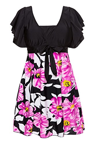 Wantdo Women's Modest Slimming Cover-up Swimsuit Flattering Dress