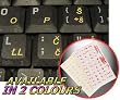SLOVENIAN / CROATIAN KEYBOARD STICKERS WITH YELLOW LETTERING ON TRANSPARENT BACKGROUND