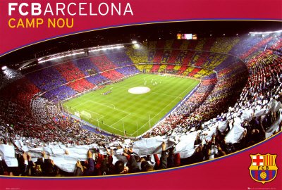 FCB- Barcelona Camp Nou Poster Print, 36x24 Poster Print, 36x24