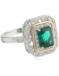 S&G Sterling Silver and 14k Yellow Gold Diamond Ring