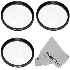 Professional 52MM Star Filter Set for DSLR Cameras - Includes: 4-Point, 6-Point, and 8-Point Star Filters + Premium MagicFiber Microfiber Lens Cleaning Cloth