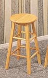 Set of 2 Traditional Natural Finish Solid Wood Bar Stool/Stools