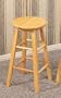 Set of 2 Traditional Natural Finish Solid Wood Bar Stool/Stools