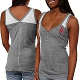 Antigua Houston Rockets Ladies Frisky Henley Tank Top - Ash (Medium)