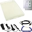 Sony Reader Touch Edition PRS-600 Rubberized Silicone Skin Case Cover (Clear), Screen Protector with Lint Cleaning Cloth, USB Cable, Car Charger, Wall Charger Power Adapter, and Free Carabiner Key Chain