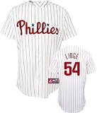 Brad Lidge Jersey: Adult 2010 Majestic Home Pinstripe Replica #54 Philadelphia Phillies Jersey - Small