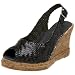 Eric Michael Women's Acapulco Platform Slingback,Black Leather,40 EU (US Women's 10 M)