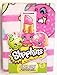 Shopkins Super Soft Throw Blanket Featuring Kookie Cookie, D'Lish Donut and Others on Pink and White Stripes