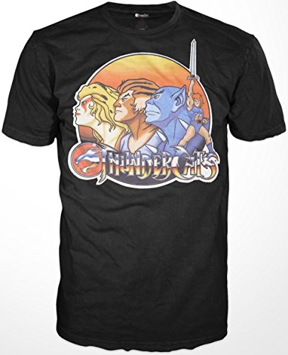 Thundercats Characters with Logo Mens Adult T-shirt Black