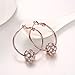 Naivo 18K Gold Plated Crystal Ball Pave Hoop Earrings, 3 Colors (Rose Gold)