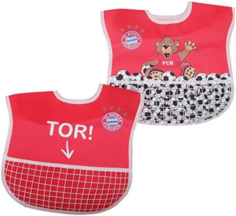 FC Bayern Munich Baby Official Football/Soccer Crest Bibs (Pack Of 2) (One Size) (Red)