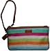 Women's Coach Wristlet Striped Logo Print