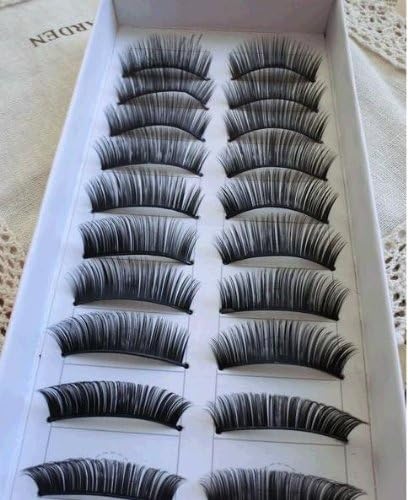 10 Pairs Black Long False Eyelashes Eye Lashes 111 Thick Dense Charming Natural Makeup Black Curled Long Bushy Soft False Eyelashes- MZZH06001