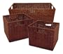 Winsome Wood Leo Storage Baskets, Set of 3, Walnut