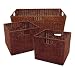 Winsome Wood Leo Storage Baskets, Set of 3, Walnut