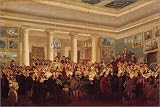 Bild auf Leinwand Public Sale at the Hotel Bullion in der Größe (BxH): 60 x 40 cm von Pierre-Antoine Demachy - Leinwandbild fertig gerahmt auf echtem Holzkeilrahmen - Wandbild benötigt keinen extra Bilderrahmen - hochwertiger Leinwanddruck auf echtem Canvas und Holzrahmen