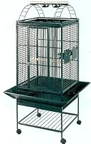 Brand New Parrot Bird Wrought Iron Cage Play-Top On Wheels L22" x W22" x H61" *Green*