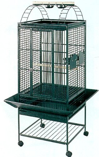 Brand New Parrot Bird Wrought Iron Cage Cages On Wheels 18x18x55