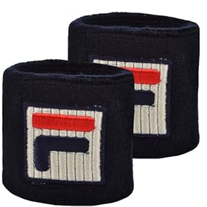 Fila Unisex Retro Cotton Tennis Sweatband Wristbands - Dark Blue - AX00199403 - NS