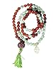 Green Jade Heart Chakra Rudraksha Prayer Beads Yoga Japa Mala 108 + 1 Om Pendant