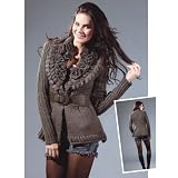 Belted Rosette Collar Knit Sweater