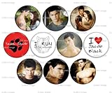 Set of 10 JACOB BLACK Pinback Buttons 1.25" Pins / Badges TEAM JACOB