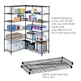 Safco 5287BL Black Industrial Extra Shelf Pack, 36 by 18-Inch