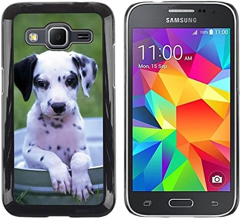 LASTONE PHONE CASE / Slim Protector Hard Shell Cover Case for Samsung Galaxy Core Prime SM-G360 / Dalmatian Dog Puppy Black White