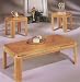 3 PC OAK VENEER COFFEE TABLE SET - Coffee Table and 2 End Tables