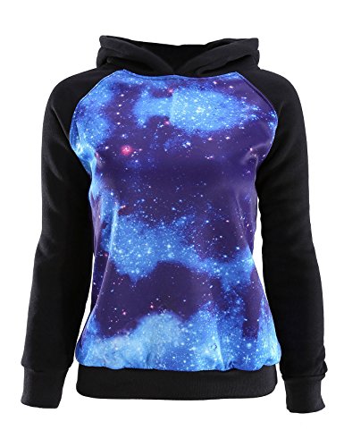 Ayliss® Unisex Galaxy Stars Astronomy Print Hooded Long Sleeve Sweater,Lovers