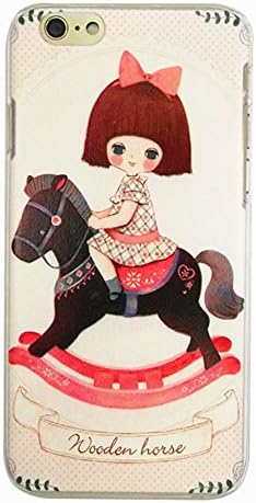 wonpowerroad For apple iphone 6 (4.7inch) case PC slim clear transparent floral kawaii Trojan girl hard bumper with Free Clear Screen Protector (09)