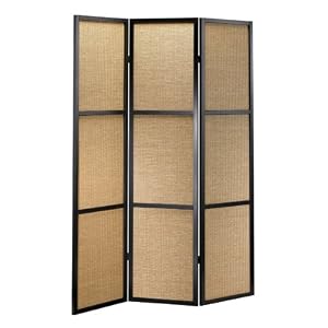 Folding Screen Room Divider - 3 Panels Haiku Bamboo by Adesso