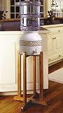 Porcelain Water Dispenser Southwestern Style with Wooden Stand