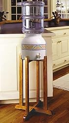 Porcelain Water Dispenser Southwestern Style with Wooden Stand