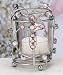 Glass Candle in Wire Base with Pink Cross Christening/Communion Favor