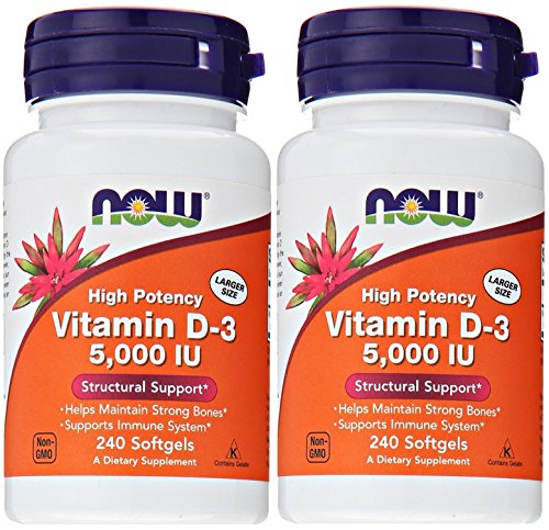 NOW Foods Vitamin D3 5000 Iu, 240 Softgel (.2 Pack) NOW Foods Vitamin D3 5000 Iu, 240 Softgel (.2 Pack)