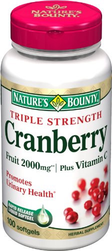 Nature's Bounty Triple Strength Cranberry Fruit, 2000mg, 100 Softgels (Pack of 3)