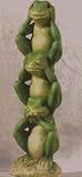 Lawn Ornaments Outdoor Alabastrite Hear, See, or Speak No Evil Trio Frogs Statue Stacked Up