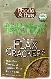Foods Alive Golden Flax Crackers, Hemp, 4-Ounce Pouches (Pack of 6)