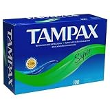 Tampax Super Absorbency Tampons, 100-Count Box
